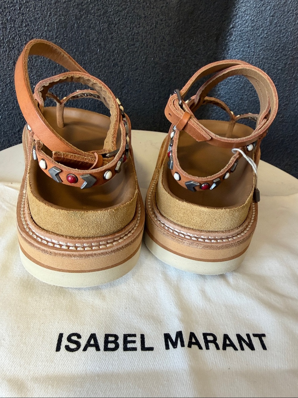 Isabel Marant Sandals . Studded Chunky Elham NEW in Box .100% leather - Picture 2 of 8